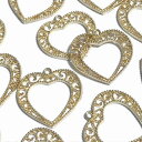 (2個セット)ハートのチャーム 透かし ライトゴールド ツタ はーと ピアス イヤリング ネックレス アクセサリー パーツ レジン ハンドメイド
