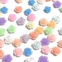(10個セット)ローズのデコパーツ パステル アクリル 薔薇 カボション 淡色 バラ パーツ カラーミックス 貼り付け ハンドメイド ネイル