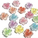 (10個セット)フラワーのデコパーツ 花 アクリル カラーミックス パーツ ランダム 貼り付け ハンドメイド ネイル