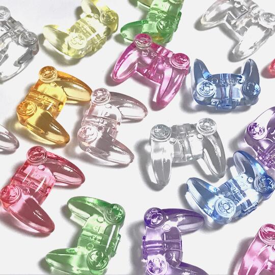 （5個セット）コントローラーのアクリルビーズ カラーミックス ゲーム カラフル コントローラ 手芸パーツ ハンドメイド