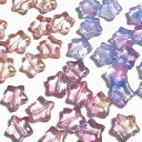 (12個セット)星 ガラスビーズ 8mm 3色×4個入り グラデーション スター ビーズ 宇宙 ピンク パープル ラメ グリッター カラーミックス 手芸 パーツ...
