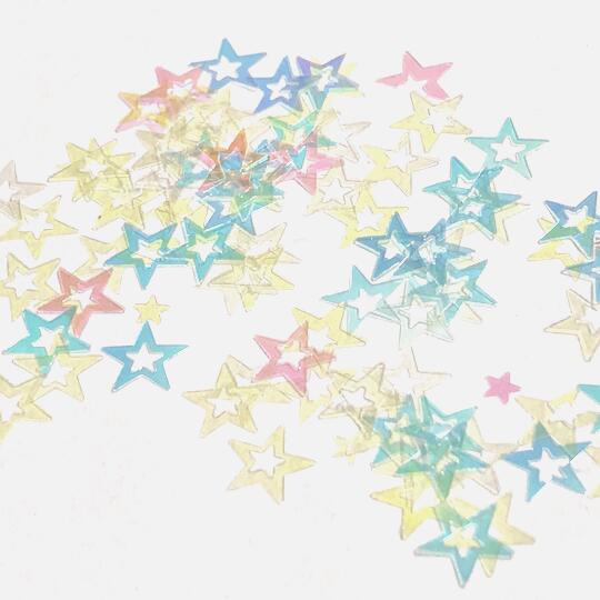 星のホログラムg ミルキーホワイト オーロラ 6mm キラキラ スター ネイル レジン封...