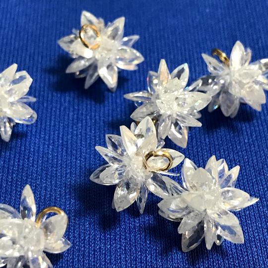 クリスタル 雪 結晶 星 花 チャーム ジルコン 人工石 結