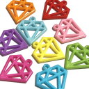 (5個セット)ダイヤモンドのアクリルチャーム 大きめ カラーミックス ジュエリー 宝石 パーツ ハンドメイド ハンドメイドアクセサリー