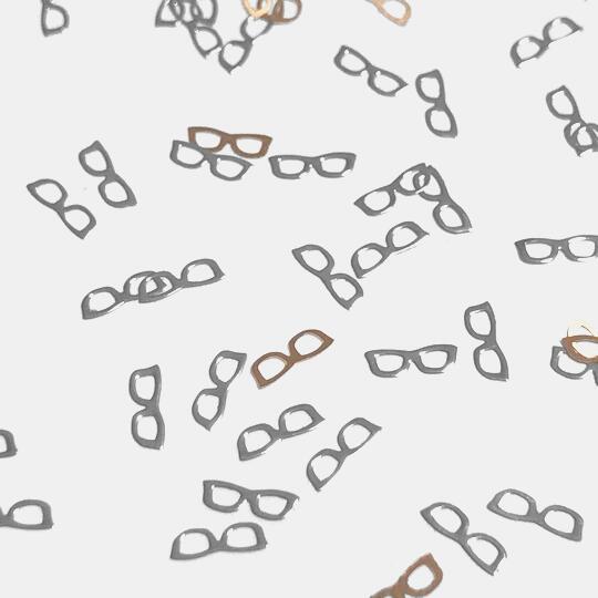 （10枚セット）メガネのメタルパーツ 眼鏡 薄型 貼り付け シルバー ネイル レジン めがね ハンドメイド