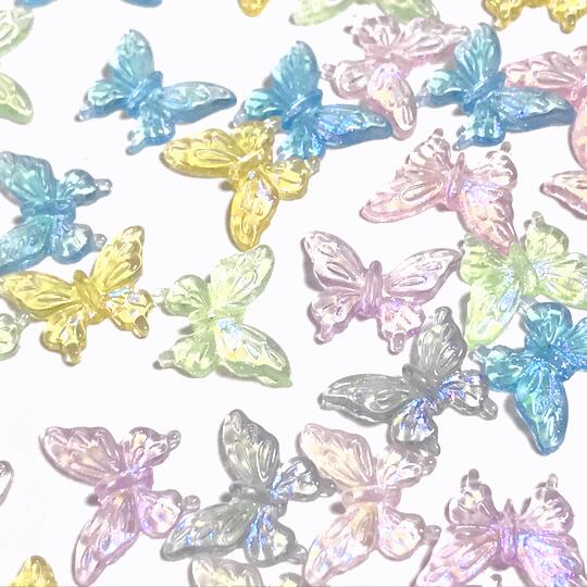 （5個セット）蝶のデコパーツ アク