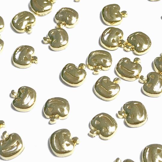 （9個セット）パンプキンのデコパーツ ゴールド かぼちゃ カボチャ ハロウィン 南瓜 ジャック・オー・ランタン レジン封入 ネイル パーツ ハンドメイド