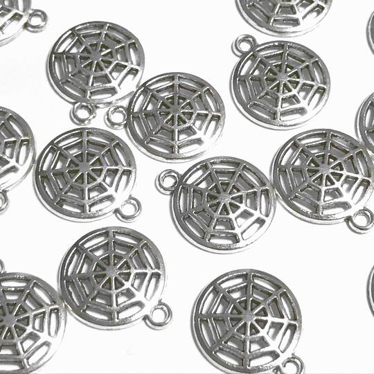 （16個セット）蜘蛛の巣のチャーム 銀古美 クモの巣 くも ハロウィン パーツ ハンドメイド
