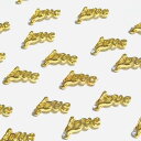 (2個セット)LOVEのデコパーツ 英字 ラインストーン 筆記体 レジン封入 ハンドメイド パーツ