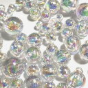 (約10g)オーロラカラーのアクリルビーズ ラウンド シャボン玉 サイズミックス 手芸パーツ ハンドメイド