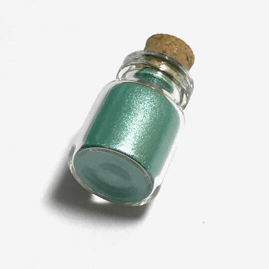 パール顔料パウダーJ オーロラ 緑 グリーン 超微粒子 レジン ネイル コルク瓶入り ハンドメイド お試し