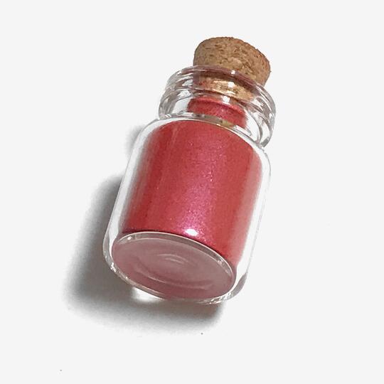 パール顔料パウダーY オーロラ 赤 レッド 超微粒子 レジン ネイル コルク瓶入り ハンドメイド お試し