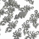 (6個セット)フラワーのチャーム 銀古美 花 秋桜 コスモス ハンドメイド パーツ