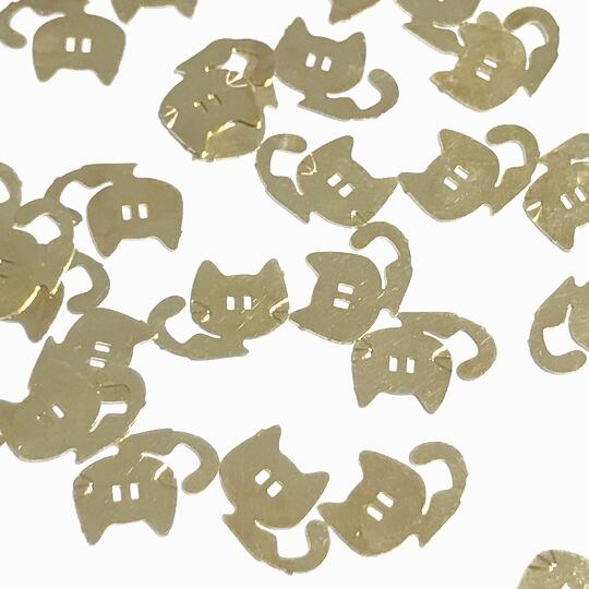 （10枚セット）猫のメタルパーツN 薄型 ゴールド ネコ キャット 動物 アニマル レジン 封入 パーツ ハンドメイド ネイル