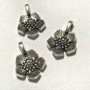 (4個セット)桜のチャーム サクラ 銀古美 チェリーブロッサム 花 フラワー 植物 パーツ ハンドメイド