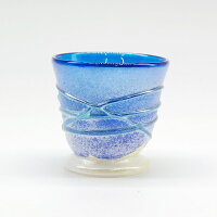 小樽手作り硝子工房 上浦斎(小樽ガラス) 極光ぐいのみ 贈り物 幻想的 小樽の海 おしゃれ 北海道 小樽市 小樽グラス 和雑貨 四季彩堂 送料無料