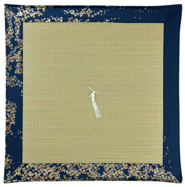 金彩藺草金銀桜 夏用いぐさ(い草イ草イグサ)座布団60×60cm『送料無料』ご住職座布団、仏壇用座布団 仏前 法事 法要座布団 仏事 お盆 お寺用さん 金襴 座布団 床の間 寺院用座布団、檀家さん座布団