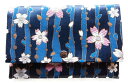 スーパーSALE ポイント5倍! 数珠入れ 数珠袋 念珠入れ メガネケース兼用 金襴シリーズ 桜雨 紺色 送料無料 15.5×10.5cm