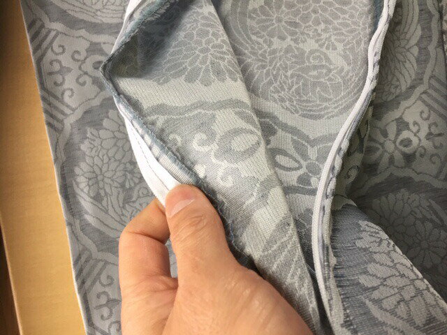 夏用 座布団カバー 丸花柄 麻混布 (法要 法事 仏前 仏壇 和室 お寺さん用) 日本製 022 銘仙判 55×59センチ