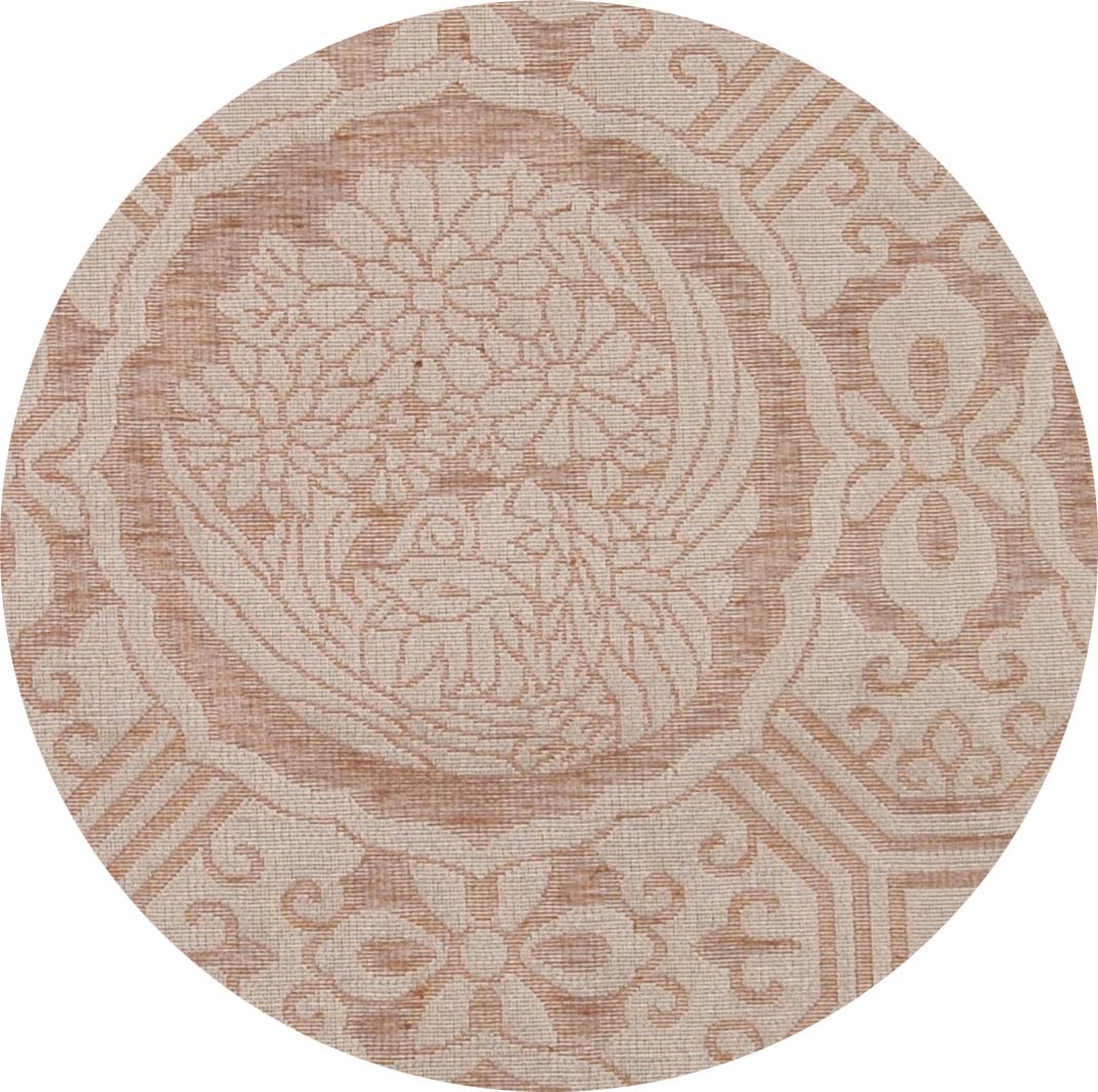 夏用 座布団カバー 丸花柄 麻混布 (法要 法事 仏前 仏壇 和室 お寺さん用) 日本製 022 銘仙判 55×59センチ