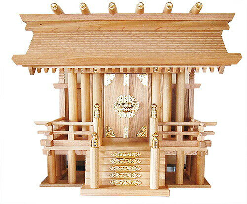 神棚 欅 ケヤキ 板屋根一社 金具 高級神棚 日本製 10 （横幅50×高43×奥26cm）（神棚のみ）