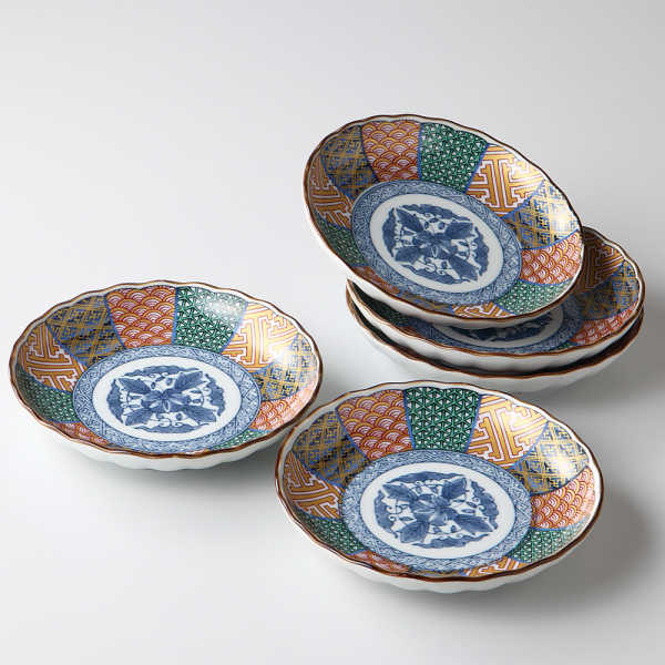 和食器 16cm 取り皿 5個セット 染錦祥瑞【箱入】美濃焼 お皿 プレート 取り皿 陶器 5個セット ギフト プレゼントのサムネイル