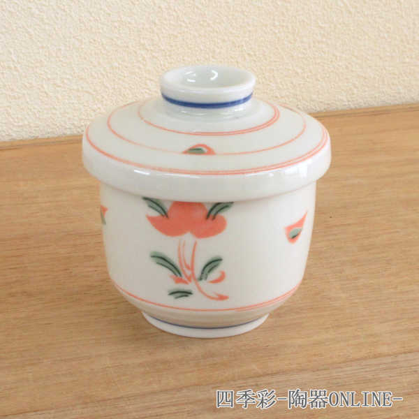 茶碗蒸し 食器 おしゃれ 陶器 赤絵花美濃焼 和食器 業務用 茶碗蒸し 食器 茶碗蒸し 容器 茶碗蒸し器 茶..