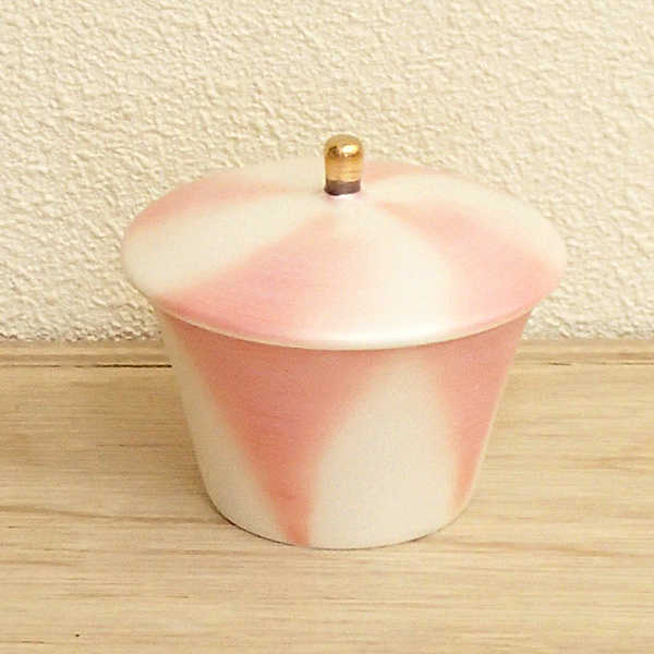 茶碗蒸しの器 銀彩ねじりピンク 強化磁器美濃焼 和食器 業務用 洋風 蓋物 陶器 デザートカップ