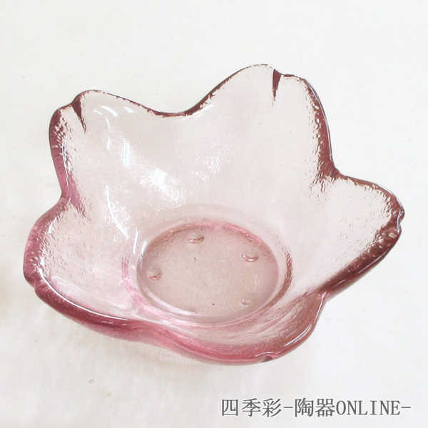 小鉢 ガラス 8cmボウル ピンク桜