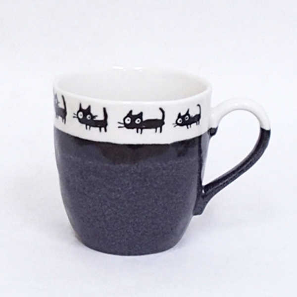 マグカップ 陶器 かわいい おしゃれ 美濃焼 日本製 300ml 黒猫 ブラック 美濃焼 和食器 業務用 猫 ネコ cat マグカップ 陶器 セール品