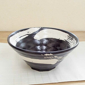 ラーメン どんぶり 食器 陶器 20cm 反丼 黒海流鳴門ラーメン丼 おしゃれ かわいい レトロ 定番 ラーメン鉢 陶器 日本製 美濃焼 業務用