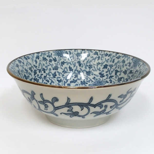 ラーメン どんぶり 食器 19.5cm 高台丼 菊唐草ラーメン丼 おしゃれ かわいい レトロ 定番 ラーメン鉢 陶器 日本製 美濃焼 業務用のサムネイル