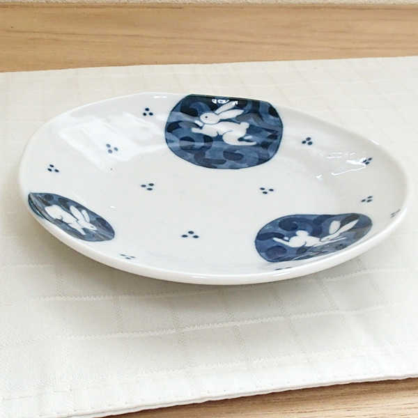 和食器 16cm取り皿 丸紋うさぎ取り皿 16cm 小皿 和食器 おしゃれ モダン 陶器 食器 シンプル ナチュラル カフェ風 電子レンジ対応 食洗機対応 日本製