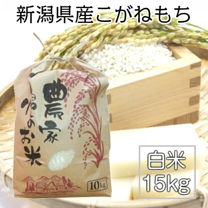 【期間限定販売】新米 令和7年度 新潟県矢代産こがねもち 白米 15kg新米 お米 米 もち米 餅米 精米おもち 国産 新潟県産 妙高市【送料無料】【同梱不可】...