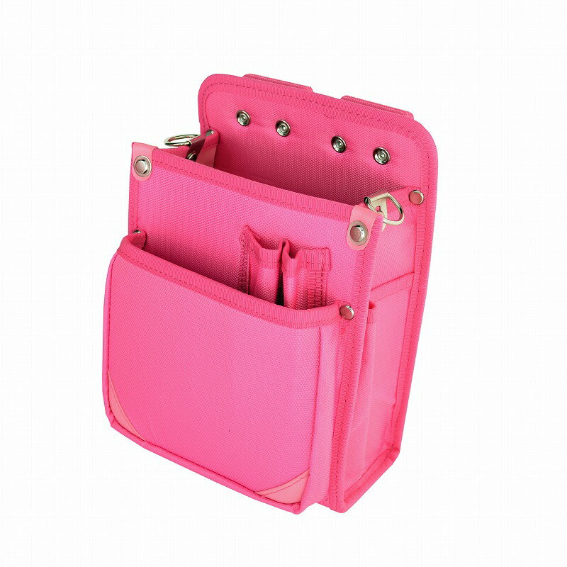 マルキン印内側ポケット／ナイロン腰袋 　B桃腰袋　工具袋　工具入れ(4)