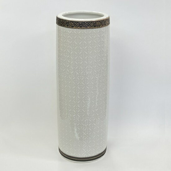 白七宝九谷6号 寸胴九谷焼花瓶