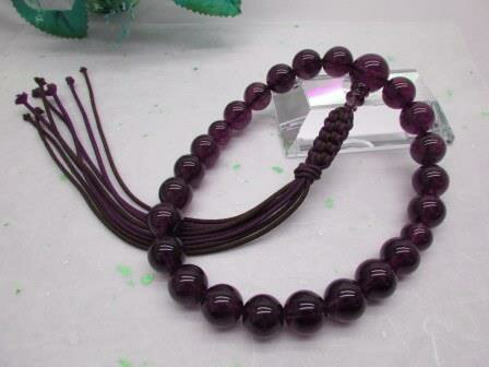 (111)紫水晶(アメジスト)22玉 共仕立 正絹紐房