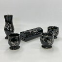 仏具5点セットさやか 銀襴さくら筒型香炉セット