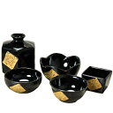 有田焼 5点セット金唐草(黒)