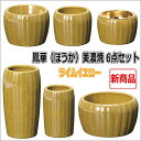 鳳華(ほうか)美濃焼 6点セット【ライムイエロー】