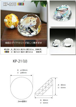 ペット位牌【クリスタル位牌 KP-21U (大) カラー印刷 】