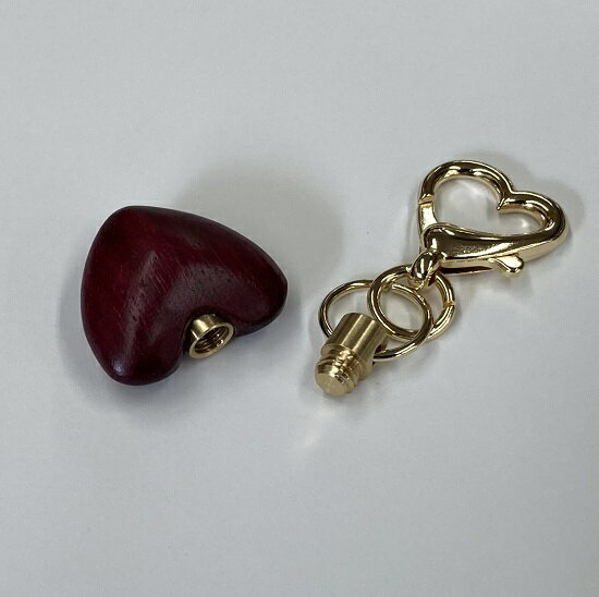 ウッドソウル ハートパープルハート【ねじ式ウッドタイプ】メモリアルキーホルダー