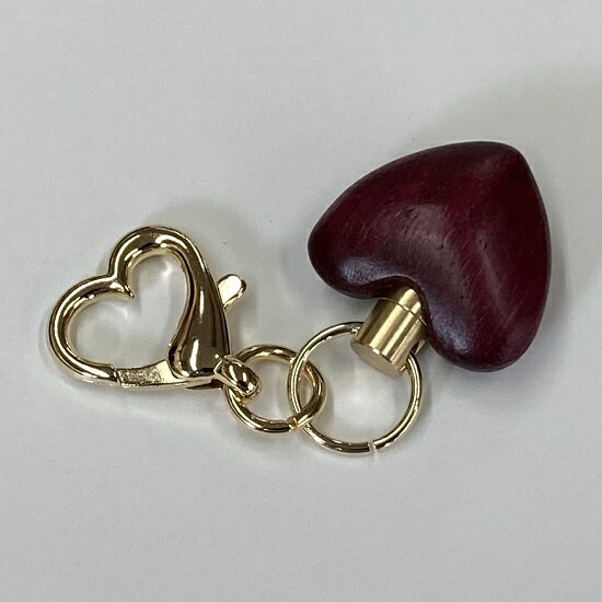 ウッドソウル ハートパープルハート【ねじ式ウッドタイプ】メモリアルキーホルダー