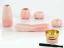 【送料無料】創価学会 仏具 陶器 花あかり なでしこ6点セット
