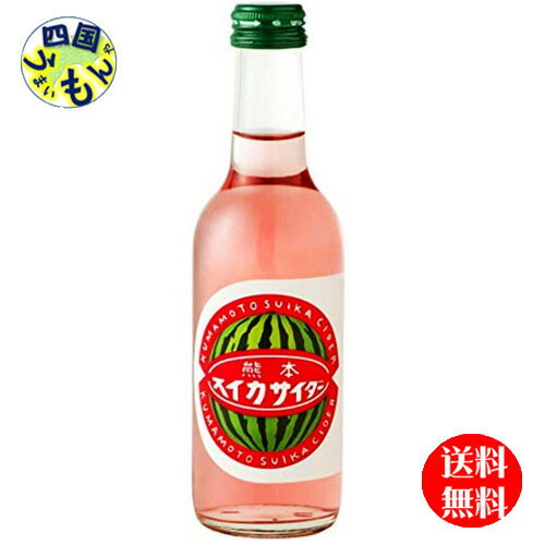 【送料無料】友桝飲料 熊本　すいかサイダー 245ml 瓶×24本入 1ケース　24本のサムネイル