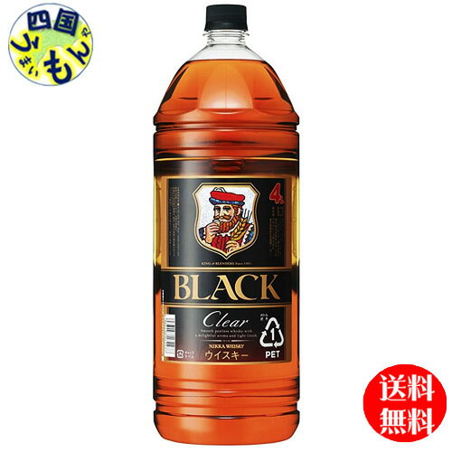 【送料無料】　 ブラックニッカ クリア 37度 4Lペットボトル×4本 1ケース