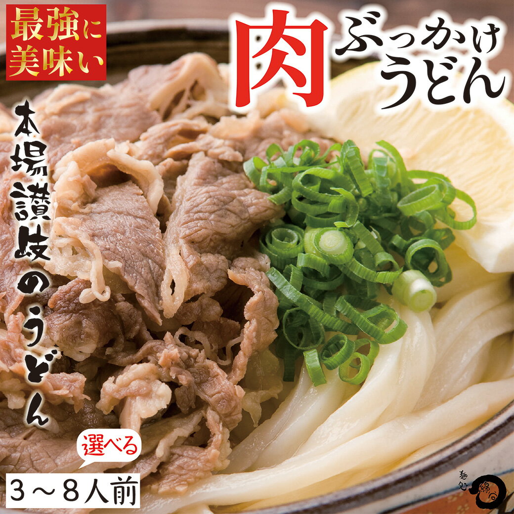 Sanuki Udon - 最強肉ぶっかけうどん！本場讃岐うどん 3~8人前 さぬきうどん 肉ぶっかけうどん 肉ぶっかけ 肉 香川県 高級うどん 饂飩 うどん 産地直送 プレゼント お取り寄せグルメ お取り寄せ 綿谷 わたや