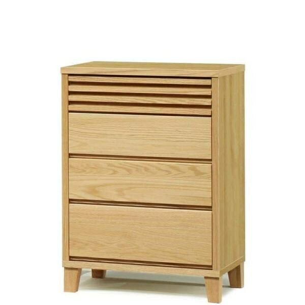 チェスト おしゃれ 収納 ロータイプ リビング 衣類収納 小物収納 木目 洋服タンス ローチェスト キューブ 62-4 レッドオーク NA (配送員設置)