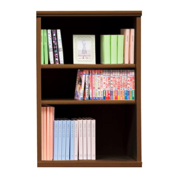 本棚 おしゃれ 収納 棚 ラック コミックラック 家具 書籍 漫画 書棚 オープン SOK72 幅80×高さ100 ブラウン (配送員設置)