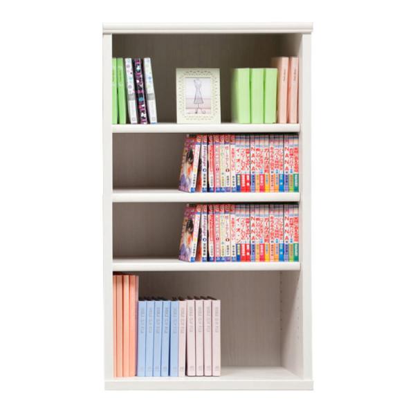 楽天島忠・ホームズ楽天市場店本棚 おしゃれ 収納 棚 ラック コミックラック 家具 書籍 漫画 書棚 オープン SOK72 幅80×高さ110 ホワイト （配送員設置）